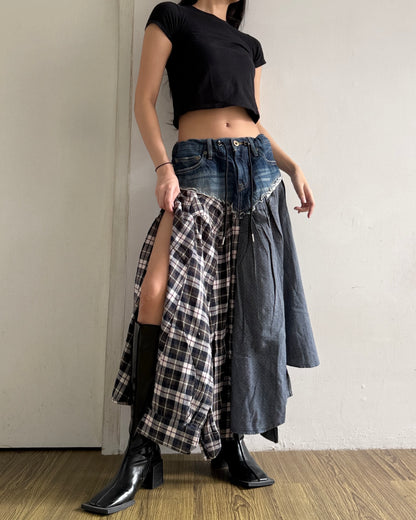 Flannel Maxi Skirt 080