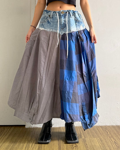 Flannel Maxi Skirt 079