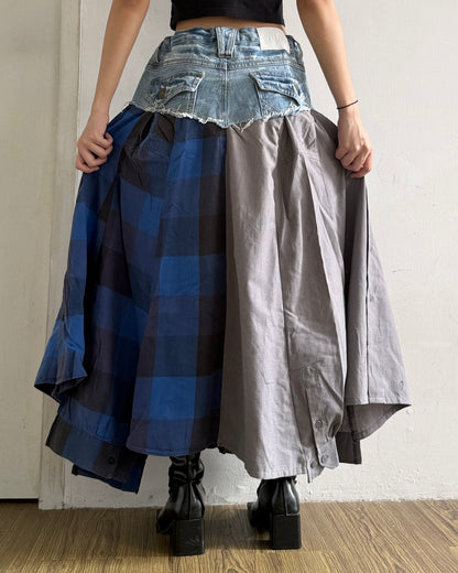 Flannel Maxi Skirt 079