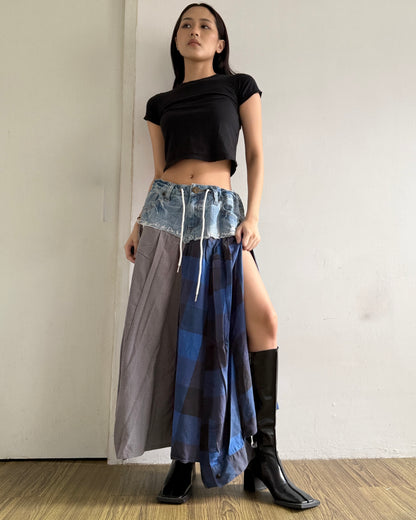Flannel Maxi Skirt 079