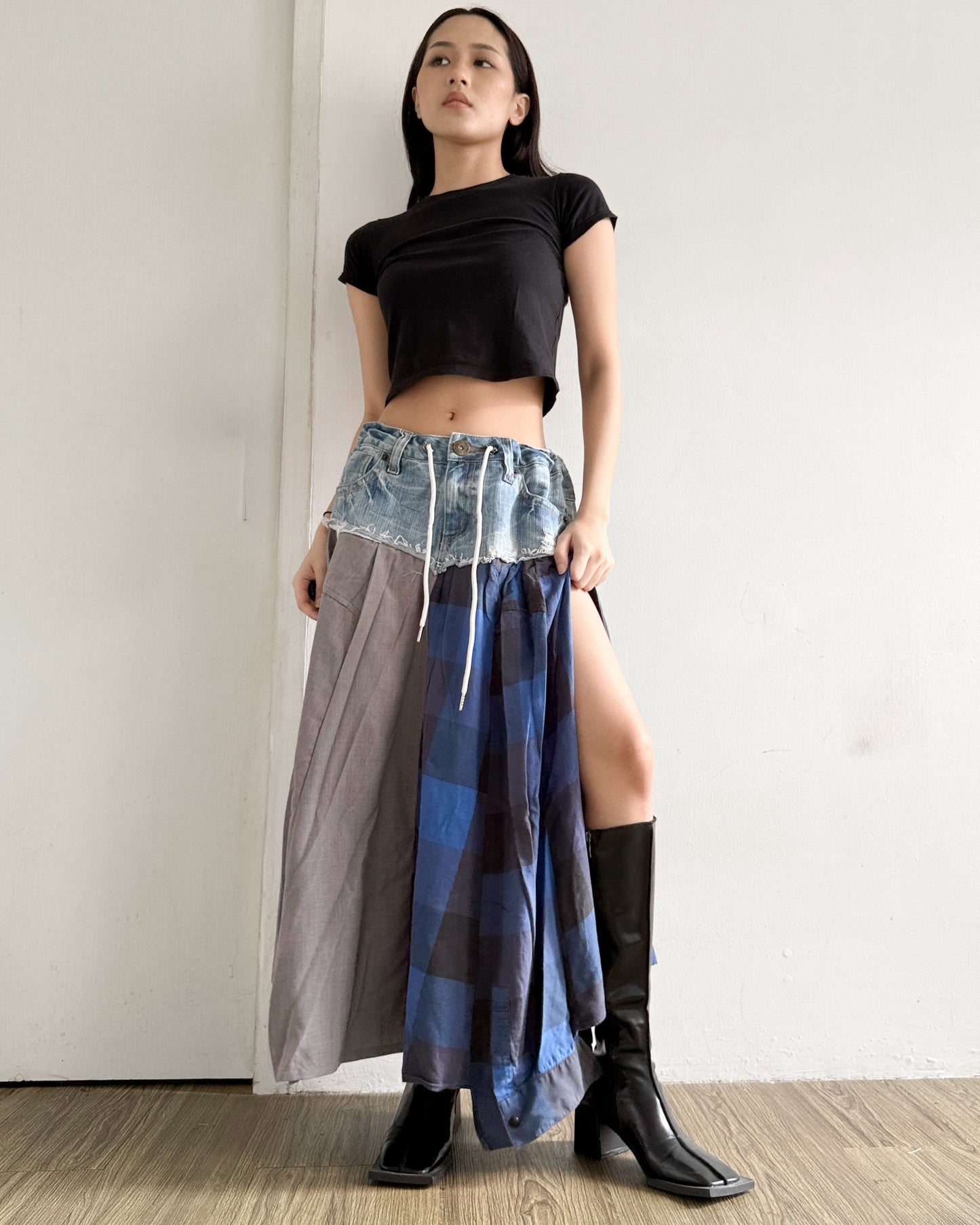 Flannel Maxi Skirt 079