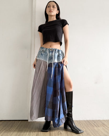 Flannel Maxi Skirt 079