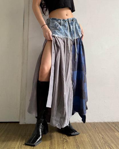 Flannel Maxi Skirt 079