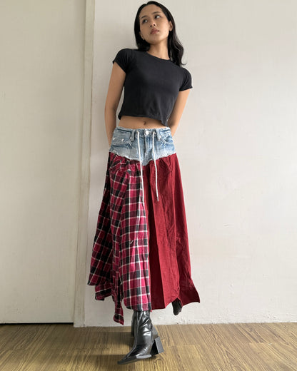 Flannel Maxi Skirt 078