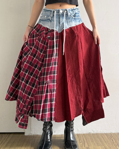 Flannel Maxi Skirt 078