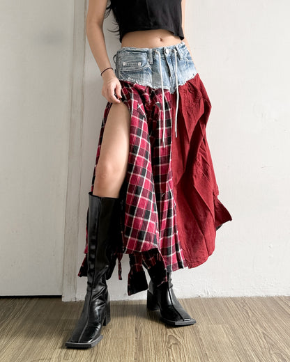 Flannel Maxi Skirt 078