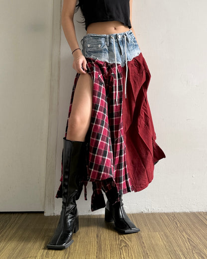 Flannel Maxi Skirt 078