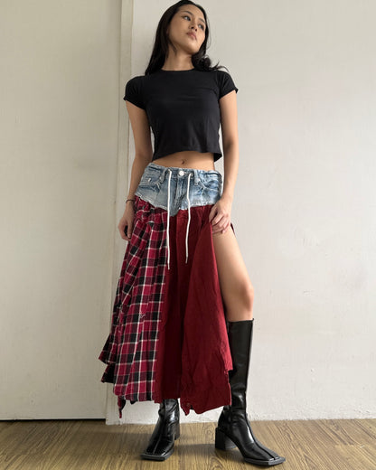 Flannel Maxi Skirt 078