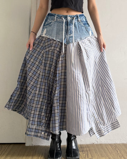 Flannel Maxi Skirt 077