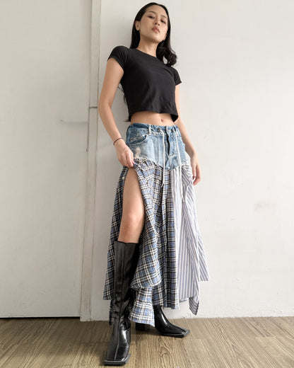 Flannel Maxi Skirt 077