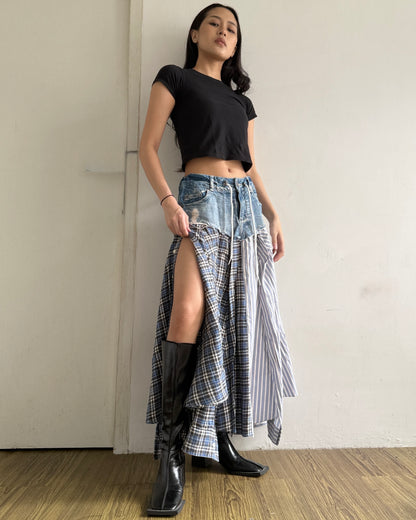 Flannel Maxi Skirt 077