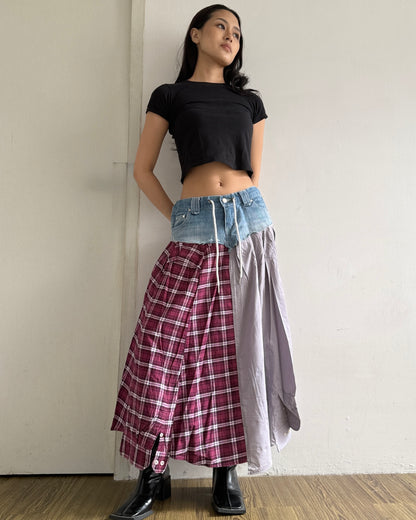 Flannel Maxi Skirt 076