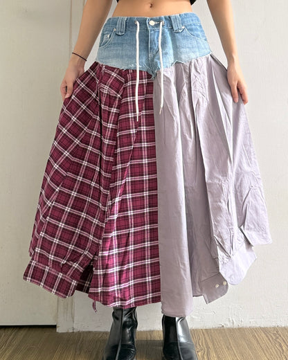 Flannel Maxi Skirt 076