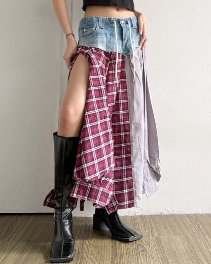 Flannel Maxi Skirt 076