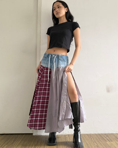 Flannel Maxi Skirt 076