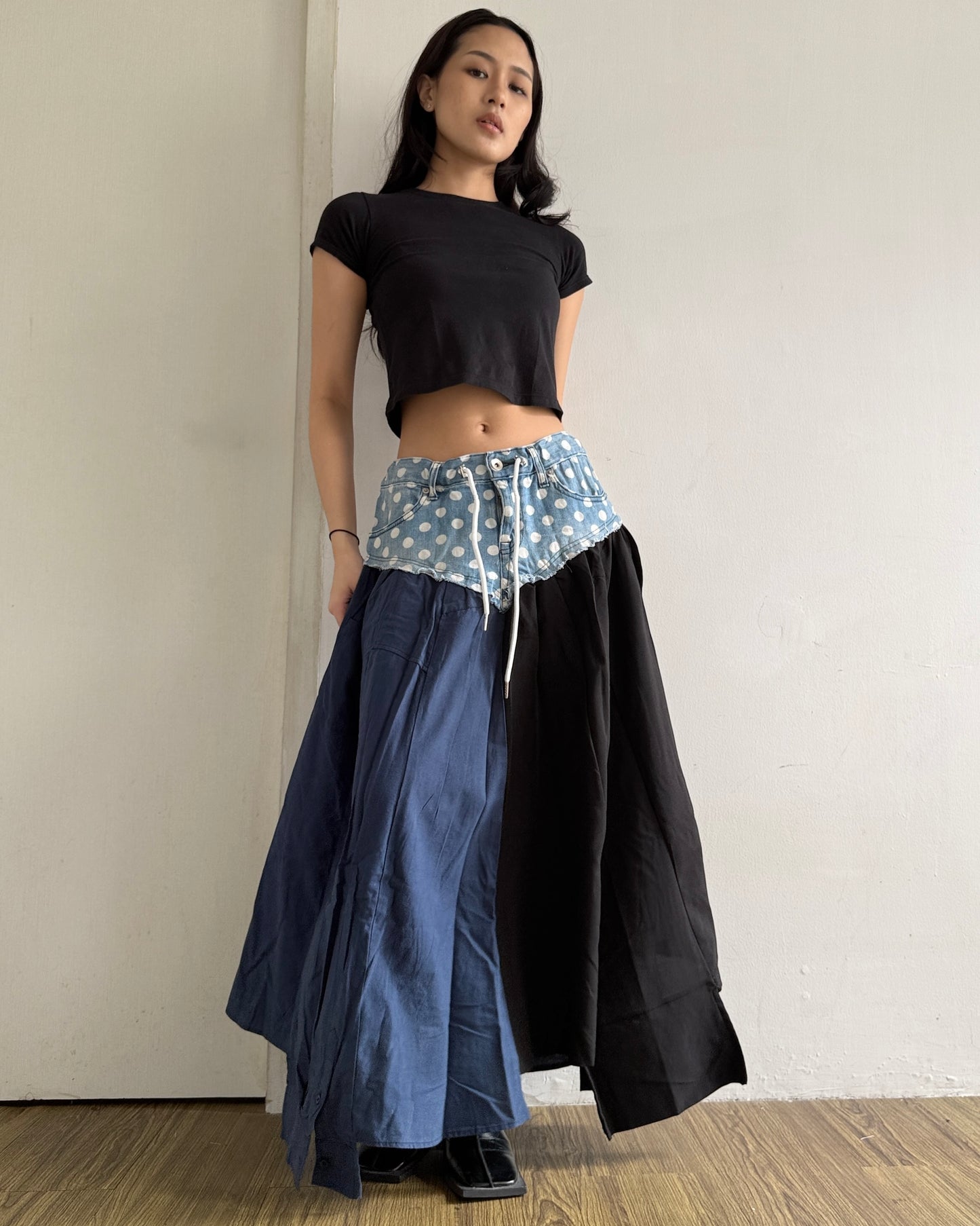 Flannel Maxi Skirt 075