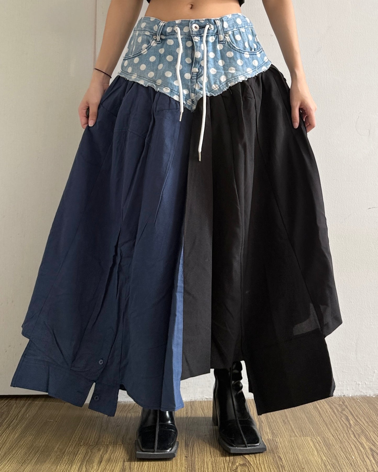 Flannel Maxi Skirt 075