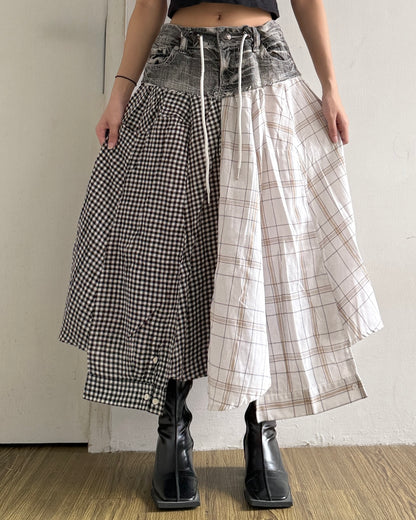 Flannel Maxi Skirt 074