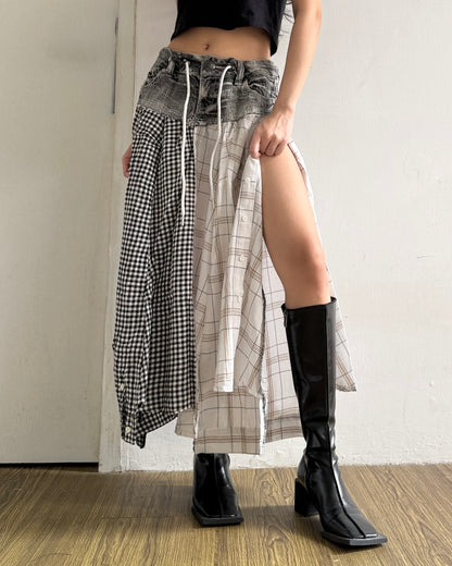 Flannel Maxi Skirt 074