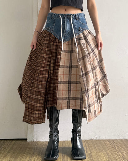 Flannel Maxi Skirt 073