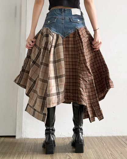 Flannel Maxi Skirt 073