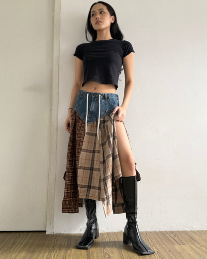 Flannel Maxi Skirt 073