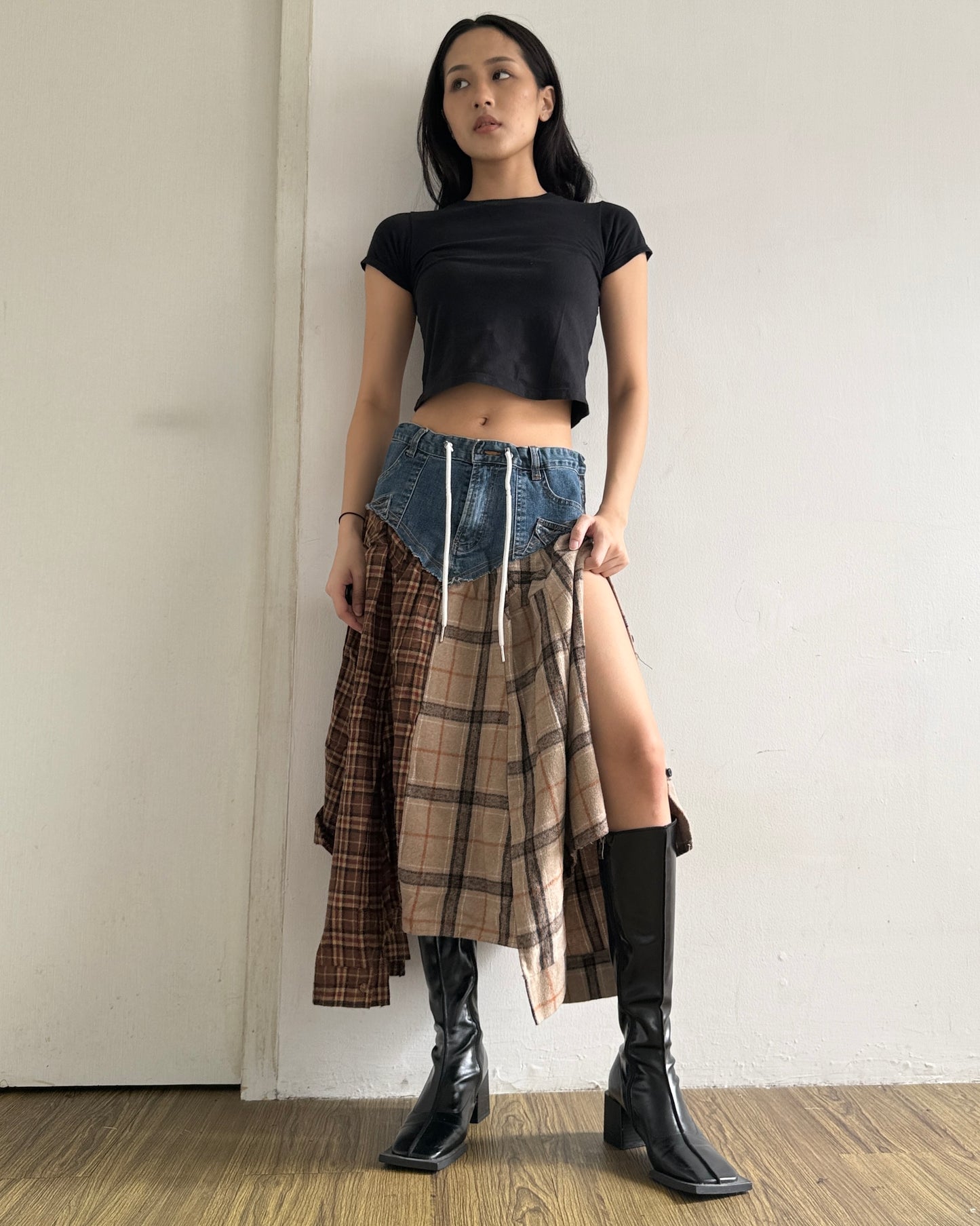 Flannel Maxi Skirt 073