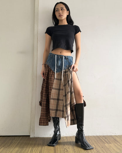 Flannel Maxi Skirt 073