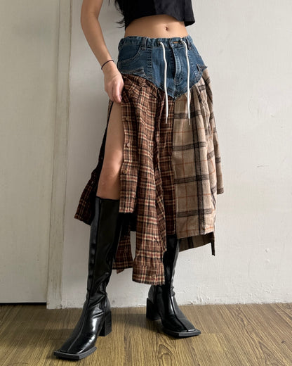 Flannel Maxi Skirt 073