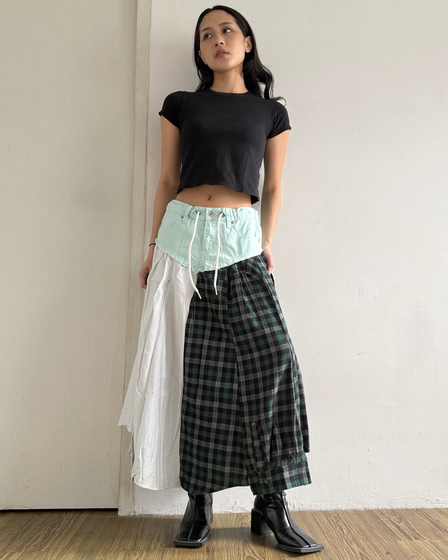 Flannel Maxi Skirt 072