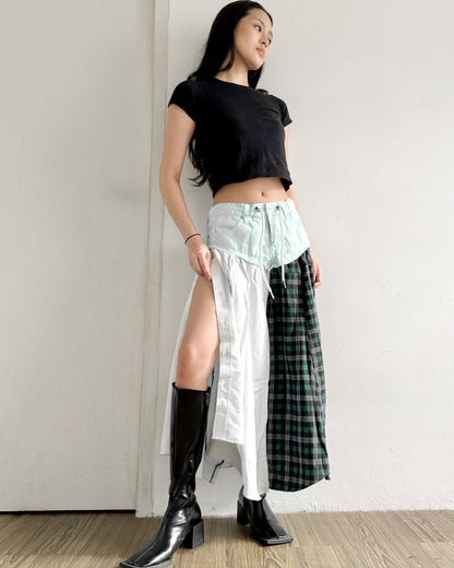 Flannel Maxi Skirt 072