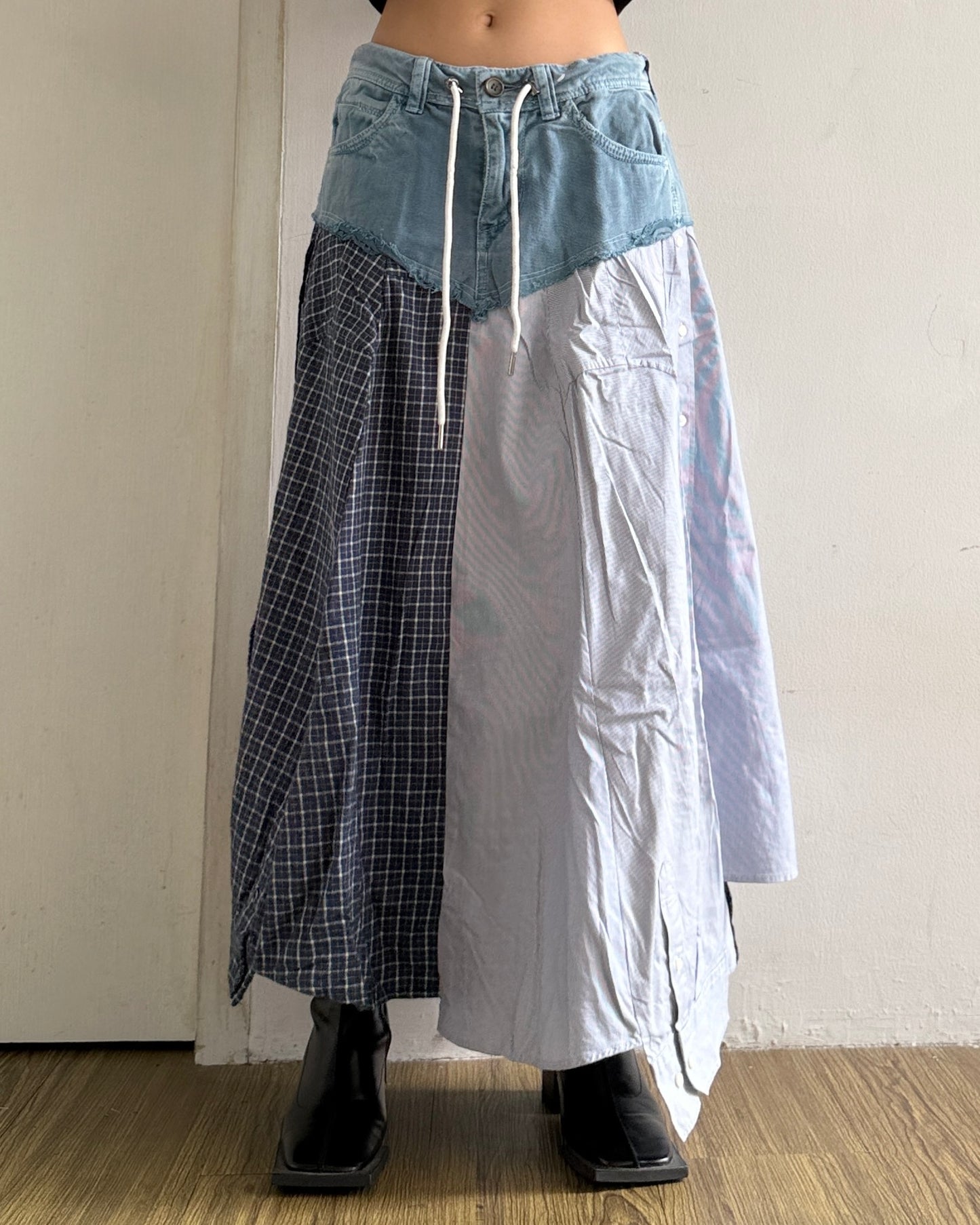 Flannel Maxi Skirt 071