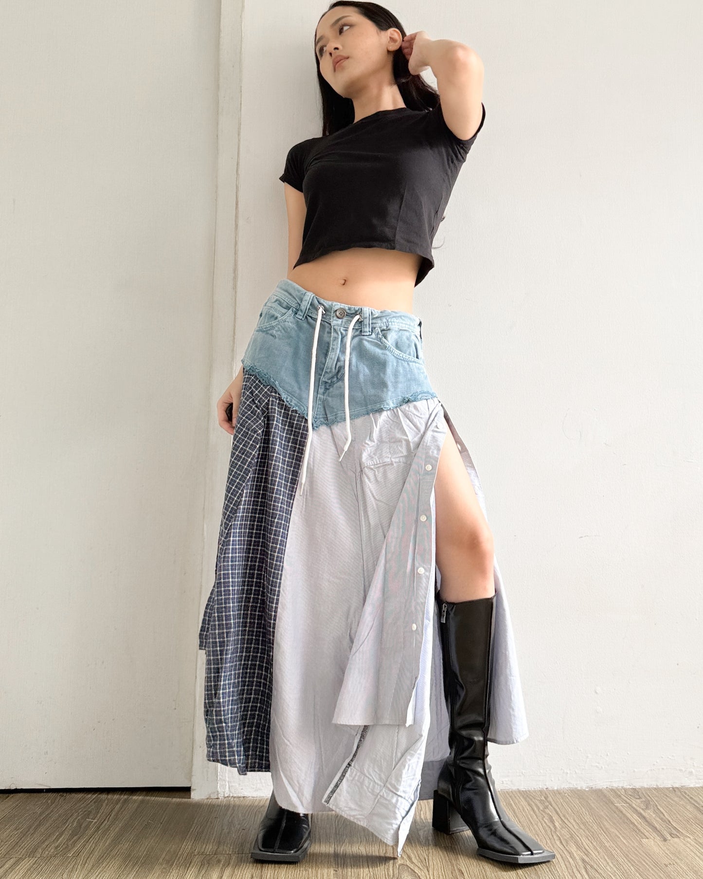Flannel Maxi Skirt 071