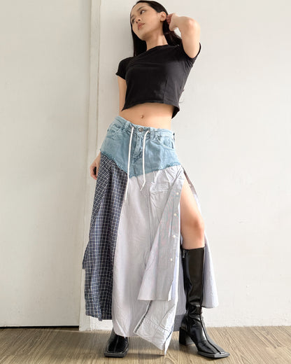 Flannel Maxi Skirt 071