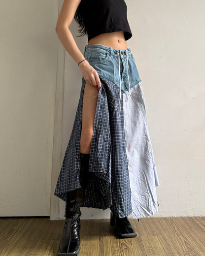 Flannel Maxi Skirt 071