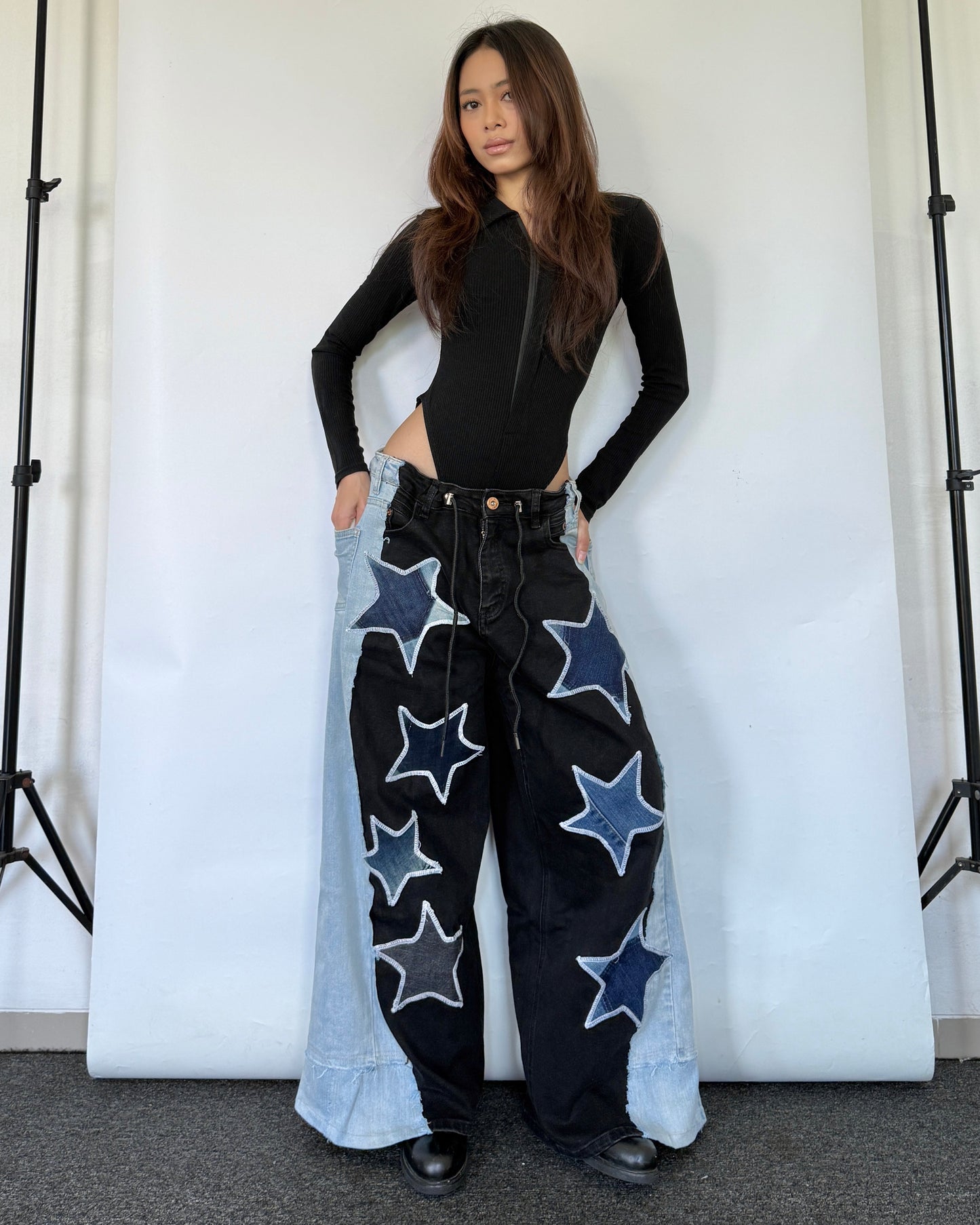 [BIG SIZE] Star Patch Pants 018