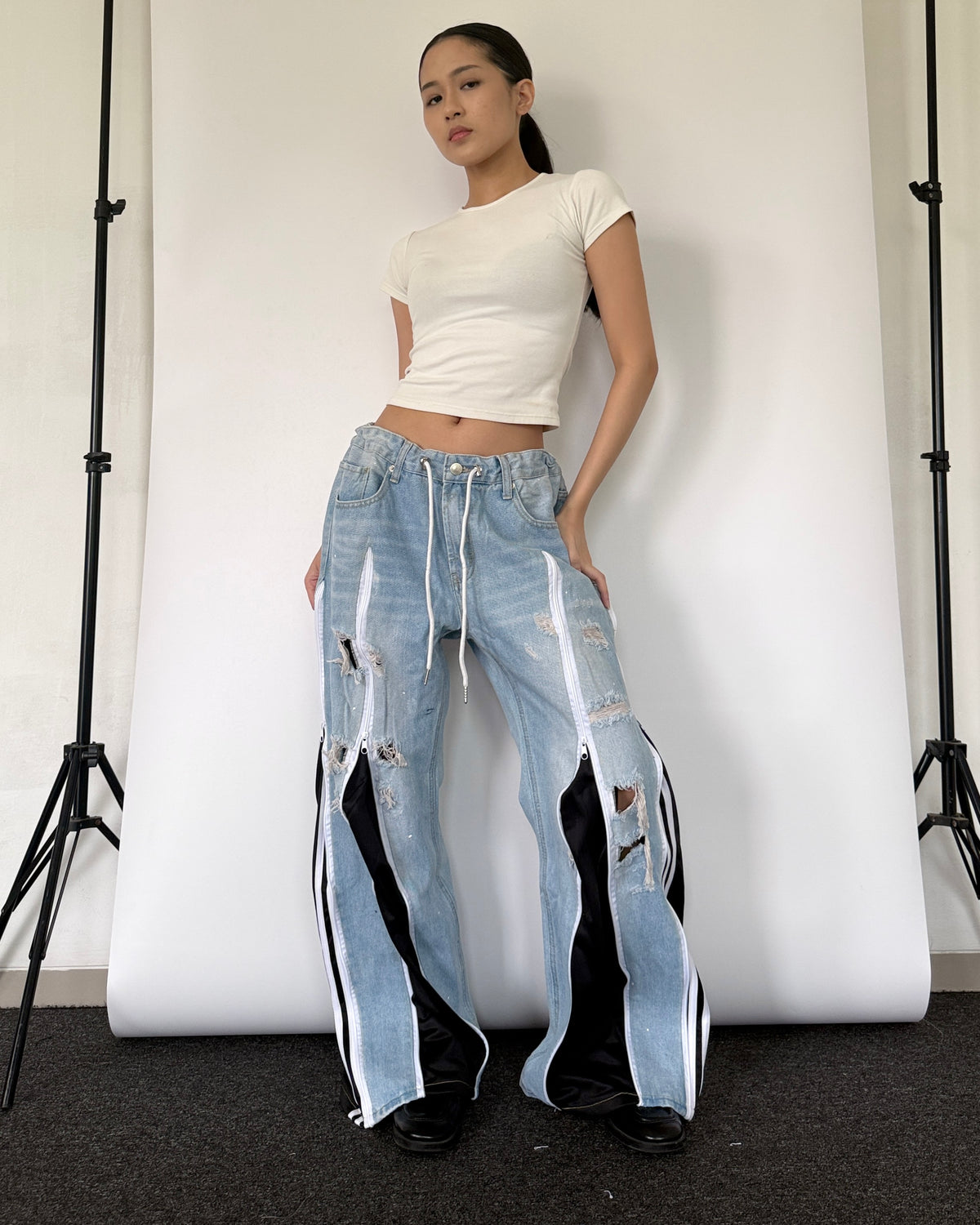 [BIG SIZE] Zipper Pants 0386