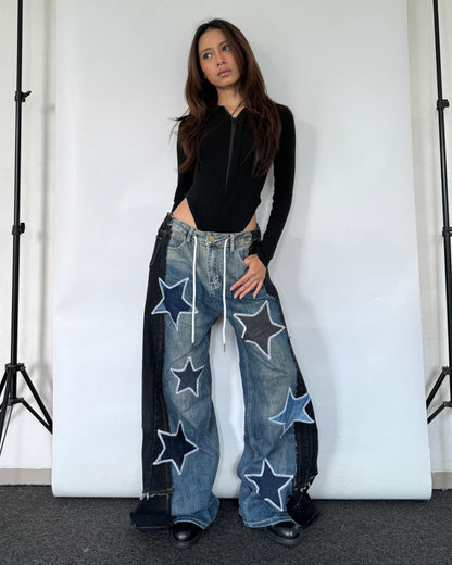 [BIG SIZE] Star Patch Pants 013