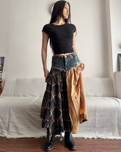 Flannel Maxi Skirt 085