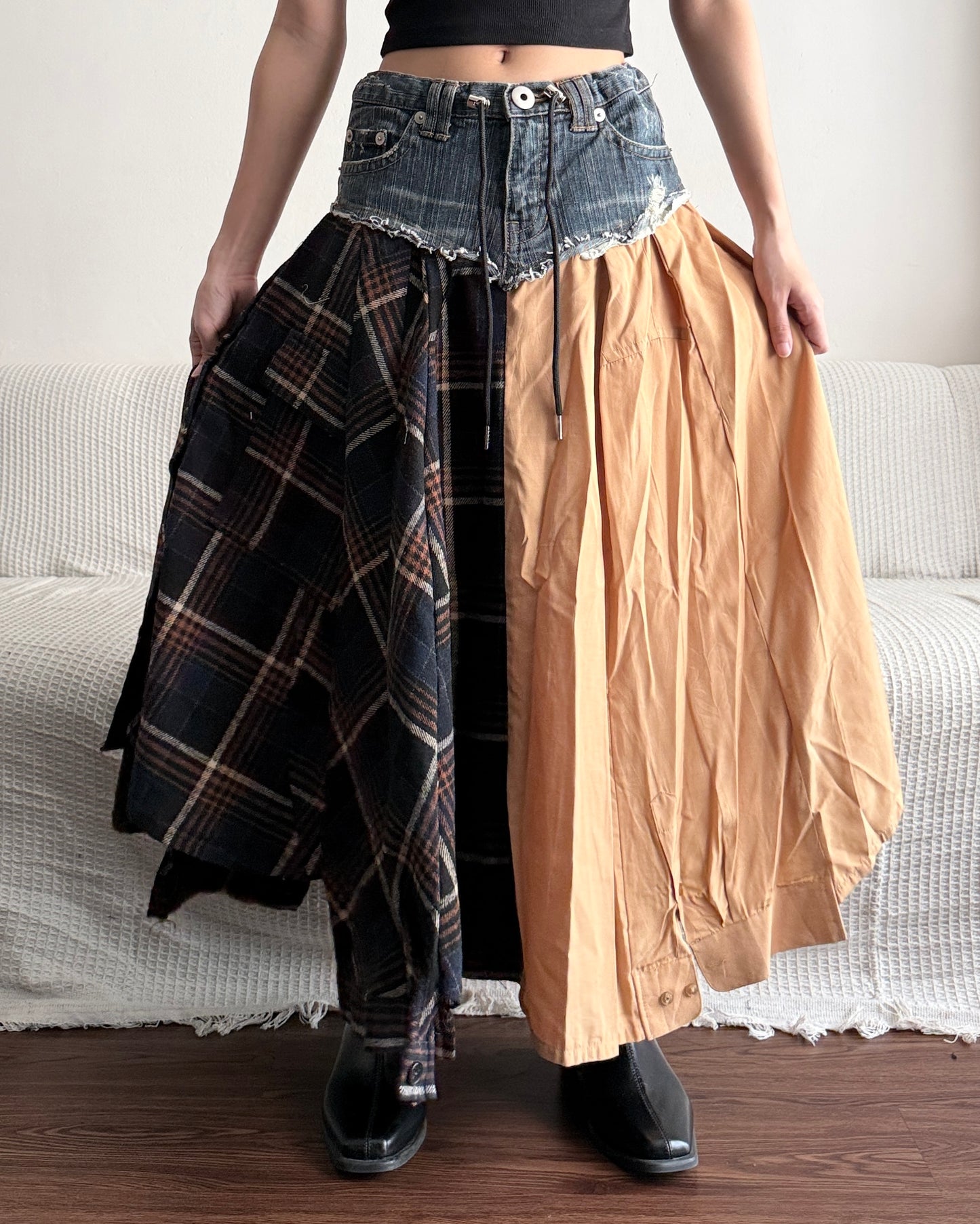 Flannel Maxi Skirt 085