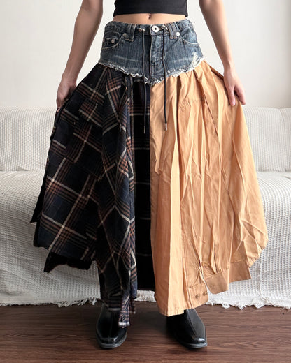 Flannel Maxi Skirt 085