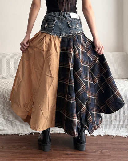 Flannel Maxi Skirt 085