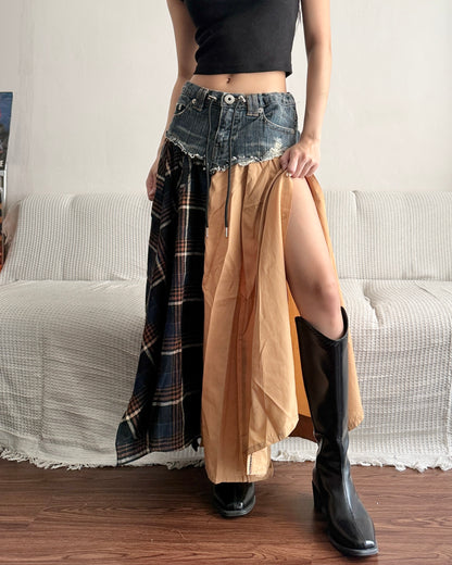 Flannel Maxi Skirt 085