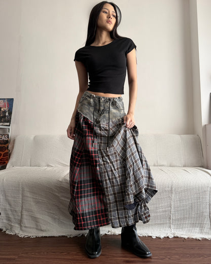 Flannel Maxi Skirt 084