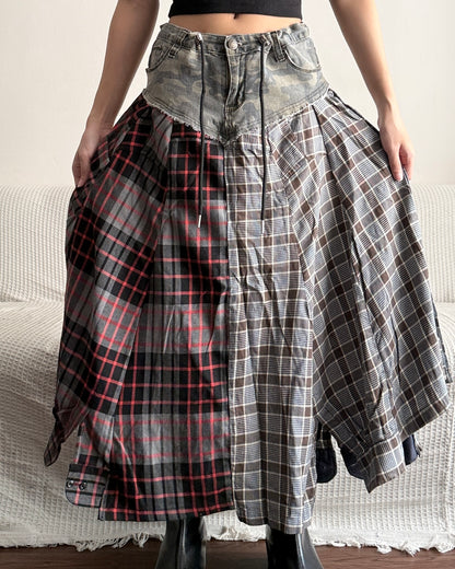 Flannel Maxi Skirt 084