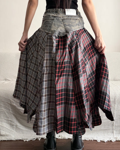 Flannel Maxi Skirt 084