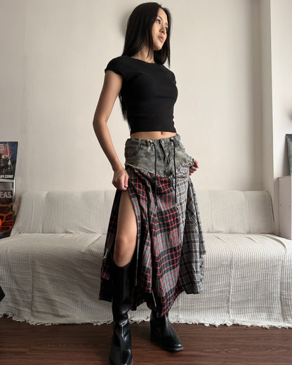 Flannel Maxi Skirt 084