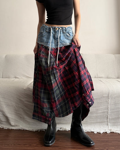 Flannel Maxi Skirt 083