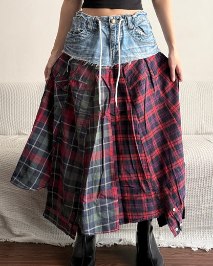 Flannel Maxi Skirt 083