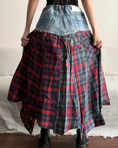 Flannel Maxi Skirt 083